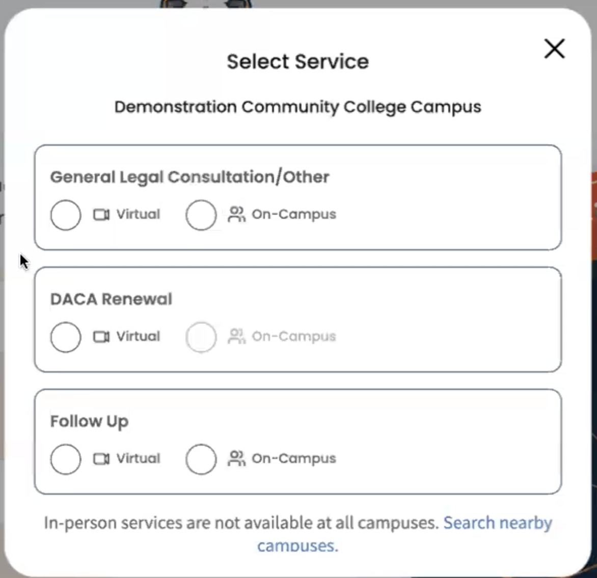 Select a service